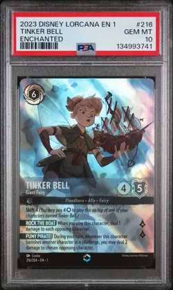 2023 DISNEY LORCANA THE FIRST CHAPTER ENCHANTED TINKER BELL GIANT FAIRY PSA 10 - Image 1