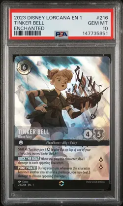 2023 DISNEY LORCANA THE FIRST CHAPTER ENCHANTED TINKER BELL GIANT FAIRY PSA 10 - Image 1