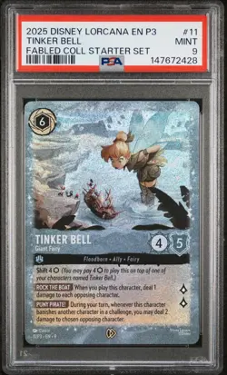 2025 DISNEY LORCANA EN P3-PROMO #11 TINKER BELL - GIANT FAIRY PSA 9 - Image 1