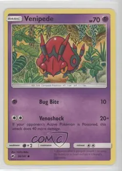 Venipede Pokemon Sun & Moon Burning Shadows #56 - Image 1