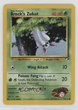 Brock's Zubat Pokemon Gym Heroes #74 2000 - Image 1
