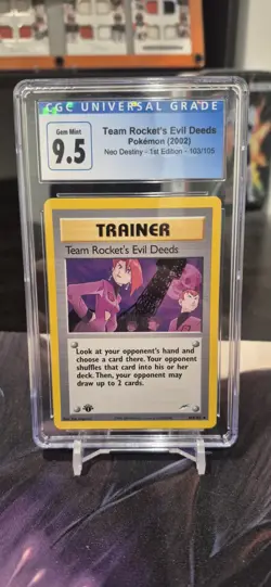 Pokemon Card - Neo Destiny 103/105 TEAM ROCKET'S EVIL DEEDS 1st Edition CGC 9.5 - Image 1