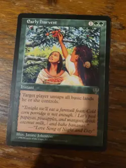 Early Harvest Mirage MTG Magic The Gathering Card Vintage Rare Green Combo Edh - Image 1