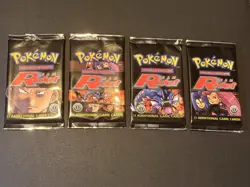 Pokemon Team Rocket 1st Edition Booster Pack artwork. Lot of 4 (empty) - Image 1
