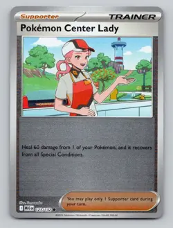 Reverse Holo Pokemon Center Lady 123/132 Common Mega Evolution Pokemon - Image 1