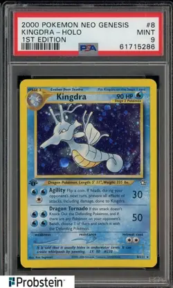 2000 Pokemon Neo Genesis 1st Edition #8 Kingdra Holo PSA 9 MINT - Image 1