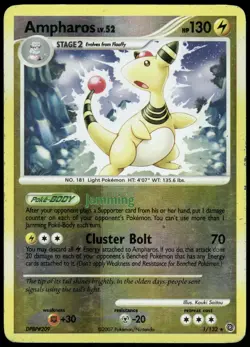 Pokemon Ampharos Holo Rare Secret Wonders 1/132 HP Reverse Holo - Image 1