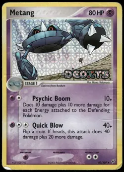 Pokemon Metang Uncommon Deoxys 40/107 HP Reverse Holo - Image 1