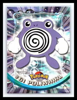 💥 POLIWHIRL 1999 Topps Pokemon TV Non Holo Animation Series Black Logo # 61 - Image 1