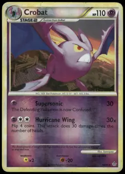 Pokemon Crobat Rare Unleashed 14/95 HP Reverse Holo - Image 1