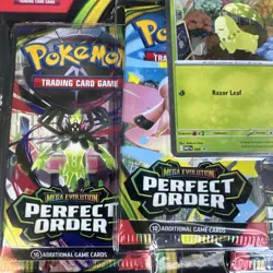 Pokemon TCG ME03 Perfect Order 3 Pack Blister - Chikorita Promo - SEALED NEW 🔥 - Image 3