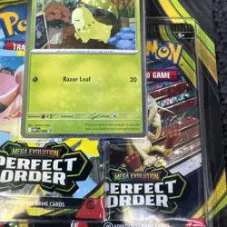 Pokemon TCG ME03 Perfect Order 3 Pack Blister - Chikorita Promo - SEALED NEW 🔥 - Image 4