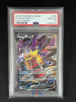 2022 Pokemon Giratina V (Full Art) 185/196 Swsh11: Lost Origin Holo PSA 10 GEM - Image 1