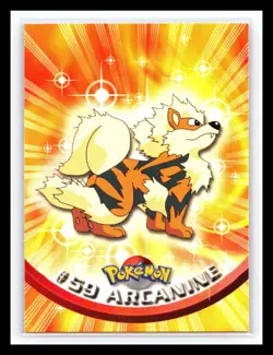 💥 ARCANINE 1999 Topps Pokemon TV Non Holo Animation Series Black Logo # 59 - Image 1