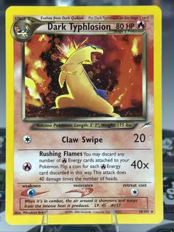 2002 Pokemon Neo Destiny #10/105 Dark Typhlosion Holo - Image 1