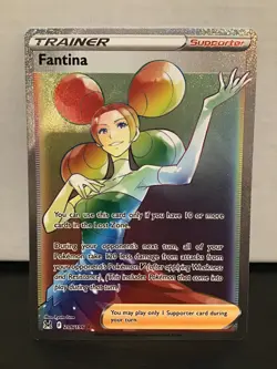 Fantina 206/196 Pokemon Lost Origin Rainbow Holo Full Art Secret Rare - Image 1