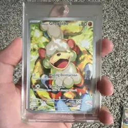 Pokemon Hisuian Growlithe 181/167 SV06 Illustration Rare Full Art Holo 80 HP - Image 1