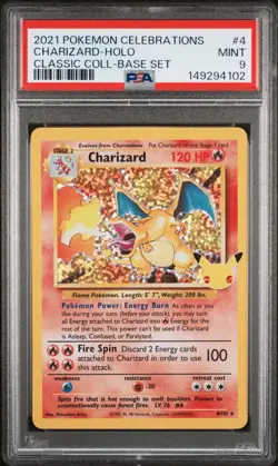 Charizard 4/102 Pokemon Celebrations Classic Collection NM PSA 9 - Image 1
