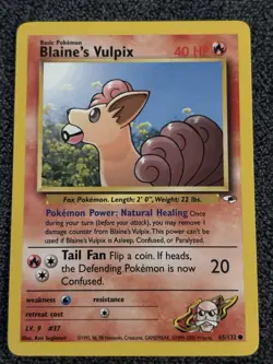 Pokemon TCG Blaine's Vulpix Gym Heroes Common 065/132 40 HP Regular English - Image 1