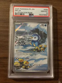 Pokemon PFL EN Piplup Illustration Rare 098/094 PSA 10 Gem Mint 2025 Pokemon TCG - Image 1