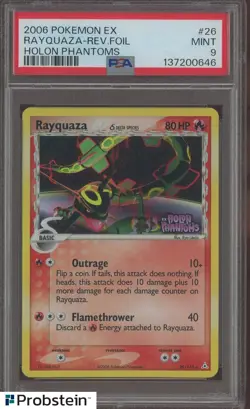 2006 Pokemon EX Holon Phantoms #26 Rayquaza Reverse Foil PSA 9 MINT - Image 1
