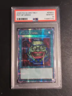 Yu-Gi-Oh! QUARTER CENTURY RARE POT OF GREED TBC1-ENS01 2023 PSA 10 GEM MT - Image 1
