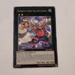 Number 64: Ronin Raccoon Sandayu - SHSP-EN051 - Rare - 1st Editions - YuGiOh - Image 1
