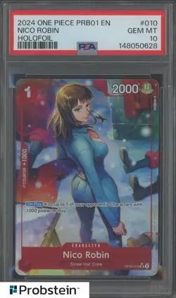 2024 One Piece PRB01 EN #010 Nico Robin Holofoil PSA 10 GEM MINT - Image 1