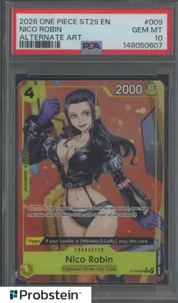 2026 One Piece ST29 EN #009 Nico Robin Alternate Art PSA 10 GEM MINT - Image 1