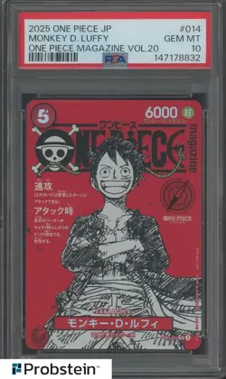 2025 One Piece Japanese OP Magazine Vol.20 #014 Monkey.D.Luffy PSA 10 GEM MT - Image 1
