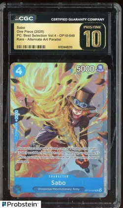 2025 One Piece PC Best Selection Vol.4 #OP10-049 Sabo Parallel CGC 10 PRISTINE - Image 1