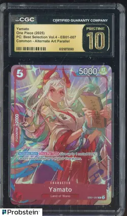 2025 One Piece Best Selection Vol4 EB01-007 Yamato Alternate Art CGC 10 PRISTINE - Image 1