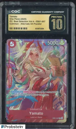2025 One Piece Best Selection Vol4 EB01-007 Yamato Alternate Art CGC 10 PRISTINE - Image 1