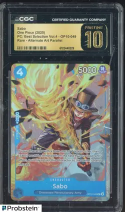 2025 One Piece PC Best Selection Vol.4 #OP10-049 Sabo Parallel CGC 10 PRISTINE - Image 1