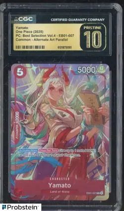 2025 One Piece Best Selection Vol4 EB01-007 Yamato Alternate Art CGC 10 PRISTINE - Image 1