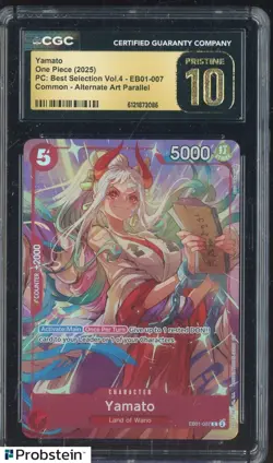 2025 One Piece Best Selection Vol4 EB01-007 Yamato Alternate Art CGC 10 PRISTINE - Image 1