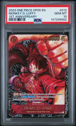 2023 ONE PIECE OP05-AWAKENING OF THE NEW ERA 1ST ANV #012 MONKEY D. LUFFY PSA 10 - Image 1