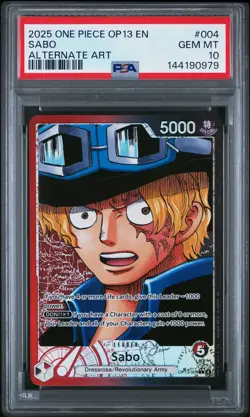 2025 ONE PIECE OP13-CARRYING ON HIS WILL ALTERNATE ART #004 SABO PSA 10 - Image 1