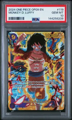 2024 ONE PIECE OP09-EMPERORS IN THE NEW WORLD #119 MONKEY D. LUFFY PSA 10 - Image 1