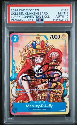 2024 ONE PIECE PROMOS CLINKENBREAD SIGNED #043 MONKEY D. LUFFY PSA 9 AUTO 10 - Image 1