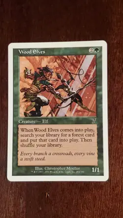 Wood Elves Seventh Edition 7th EX/LP 284/350 MTG Magic the Gathering Common - Image 5