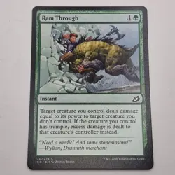 MTG: Ram Through 170/274 - Ikoria Lair of Behemoths 2020 Green Common - Image 1