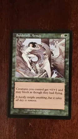 Spidersilk Armor Mercadian Masques EX/LP 273/350 MTG Magic the Gathering Common - Image 1