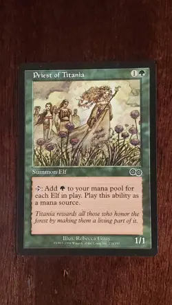 Priest of Titania Urza's Saga EX/LP 270/350 MTG Magic the Gathering Common Elf - Image 3