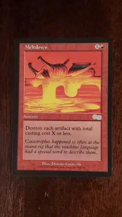 Meltdown Urza's Saga EX/LP 203/350 MTG Magic the Gathering Sorcery Uncommon Red - Image 1