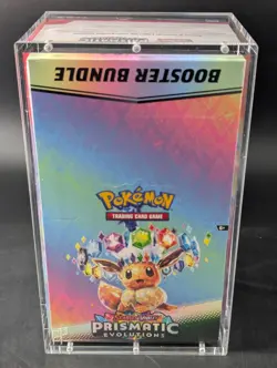 Pokemon SV8.5 Prismatic Evolutions Sealed Booster Bundle Display Case W/Acrylic - Image 1