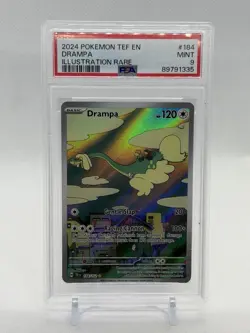2024 POKEMON TEF EN-TEMPORAL FORCES ILLUSTRATION RARE #184 DRAMPA PSA 9 - Image 1