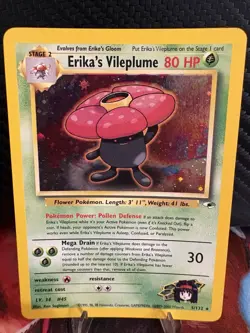 Erika’s Vileplume Holo Rare 5/132 Gym Heroes Pokemon Card WOTC LP - Image 1