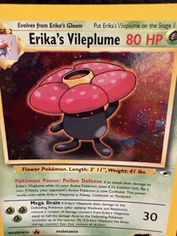 Erika’s Vileplume Holo Rare 5/132 Gym Heroes Pokemon Card WOTC LP - Image 2
