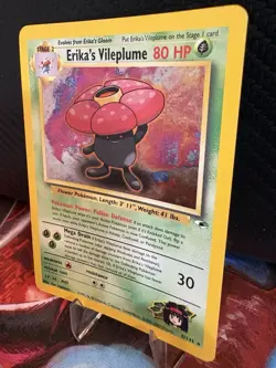 Erika’s Vileplume Holo Rare 5/132 Gym Heroes Pokemon Card WOTC LP - Image 3
